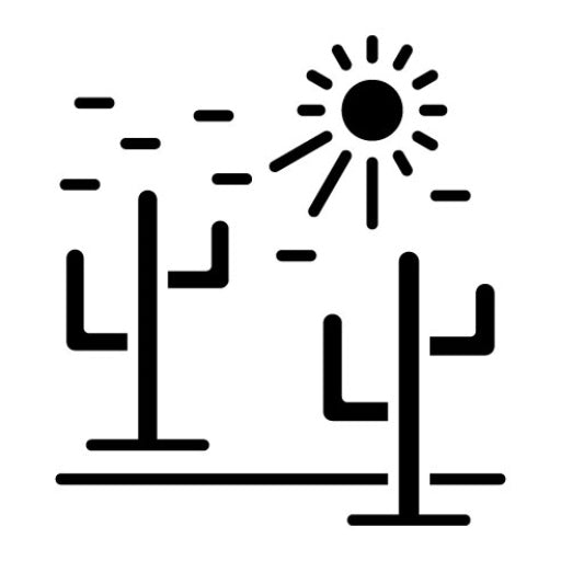Desert Heat Glyph Icon