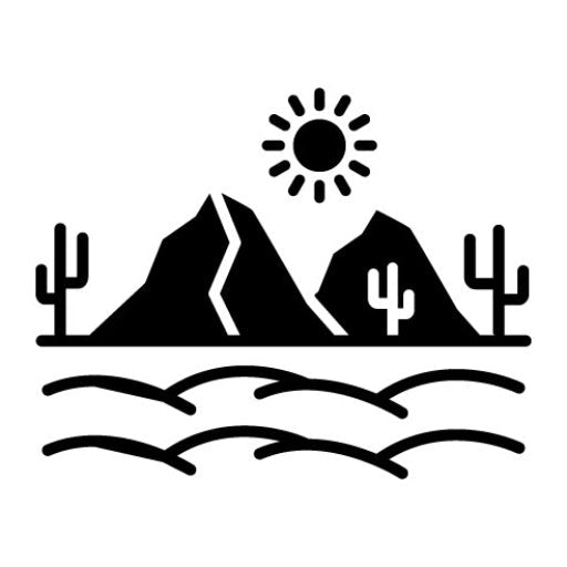 Desert Rocks Glyph Icon