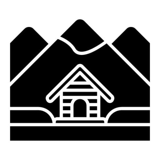 Cabin Landscape Glyph Icon