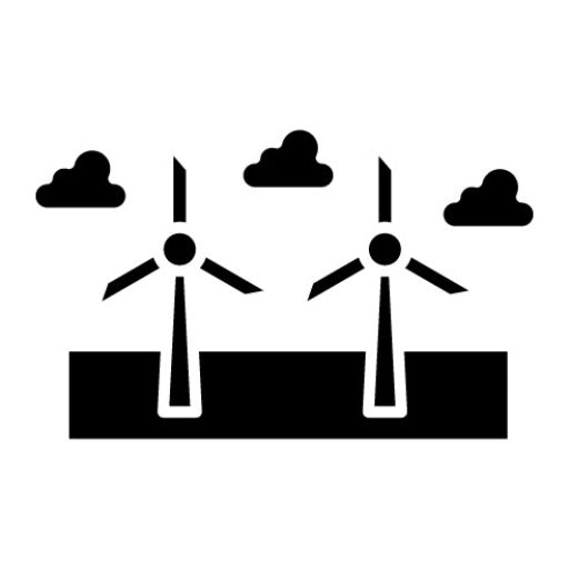 Windmill Landscape Glyph Icon