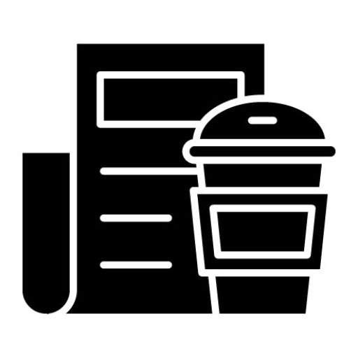 Coffee Newspaper Glyph Icon
