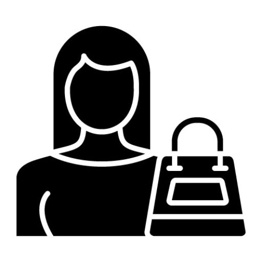 Woman Shopping Glyph Icon