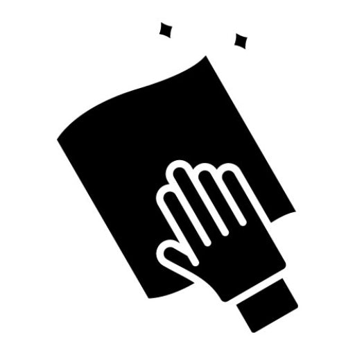 Wipe with Hand Glyph Icon