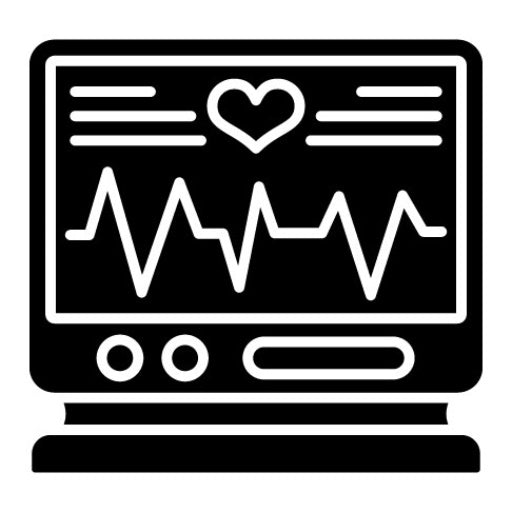 Electrocardiogram Glyph Icon | Health Checkup