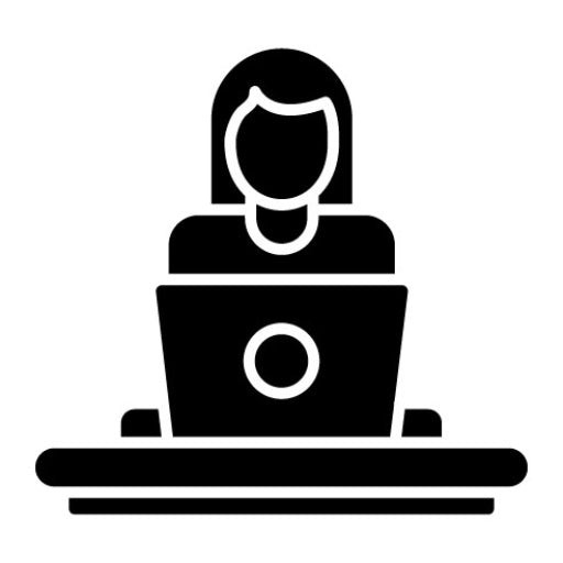 Women Working at Home Glyph Icon