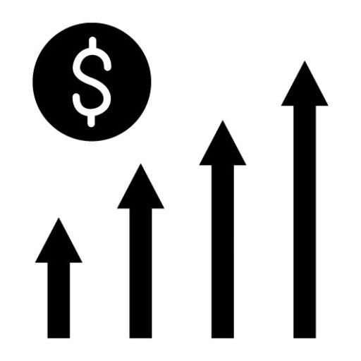 Business Growth Glyph Icon | Online Marketing