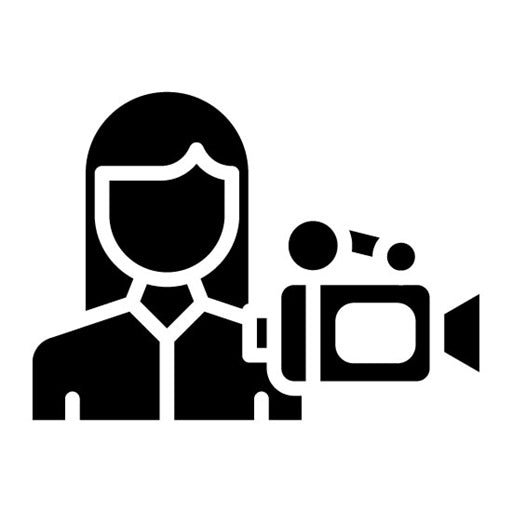 Camera Operator Female Glyph Icon