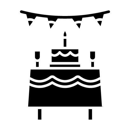 Birthday Table Glyph Icon