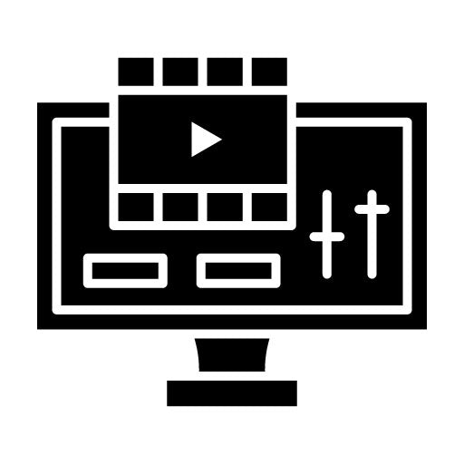 Film Editing Glyph Icon