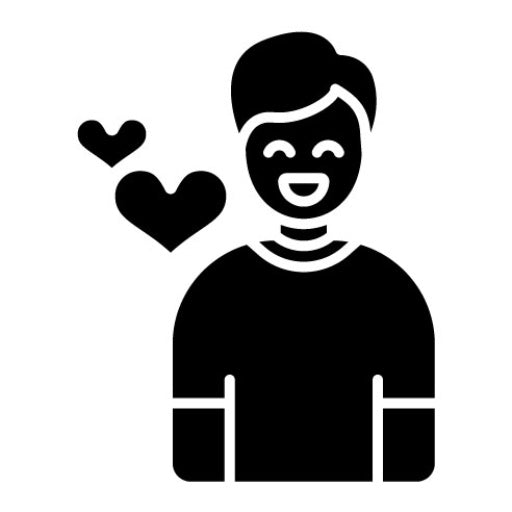 Happy Man Glyph Icon