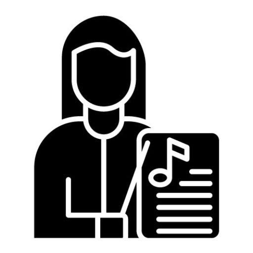 Music Teacher Female Glyph Icon