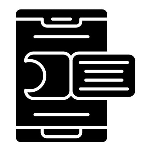 Mobile Boarding Pass Glyph Icon