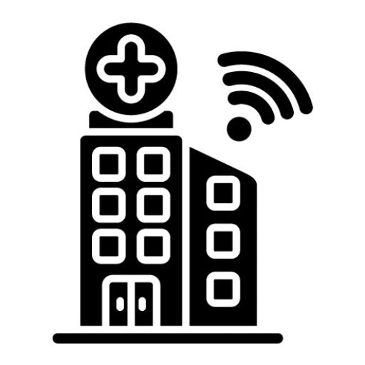 Smart Hospital Glyph Icon