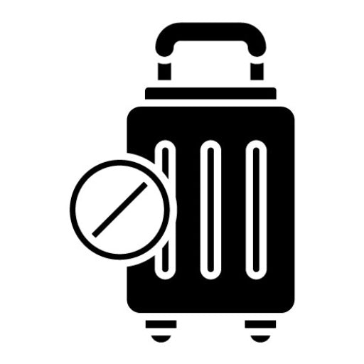 Travel Restrictions Glyph Icon | Untact World