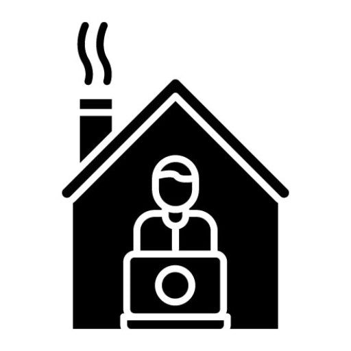 Work From Home Glyph Icon | Untact World