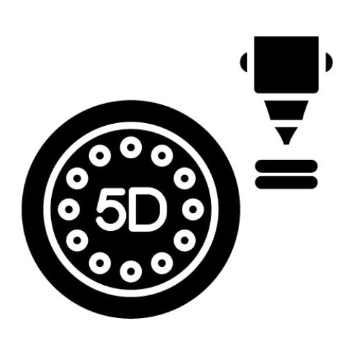 5D Data Storage Glyph Icon