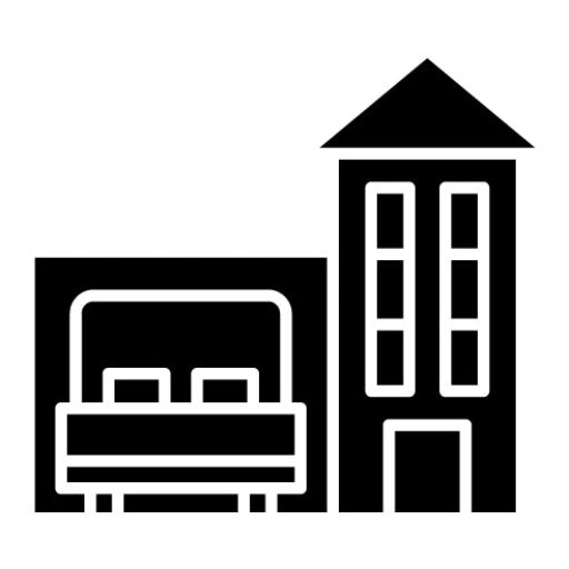 Accommodation Glyph Icon | Travel Agency