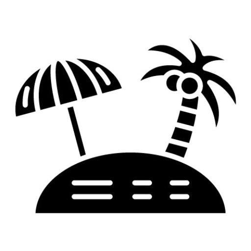 Beach Vacation Glyph Icon