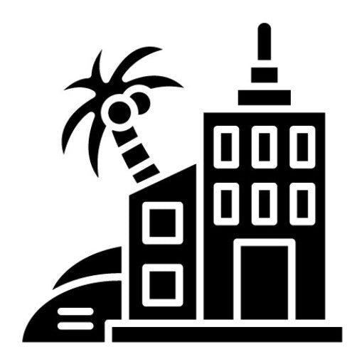 Desert Resort Glyph Icon