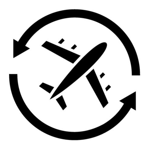Round Trip Glyph Icon