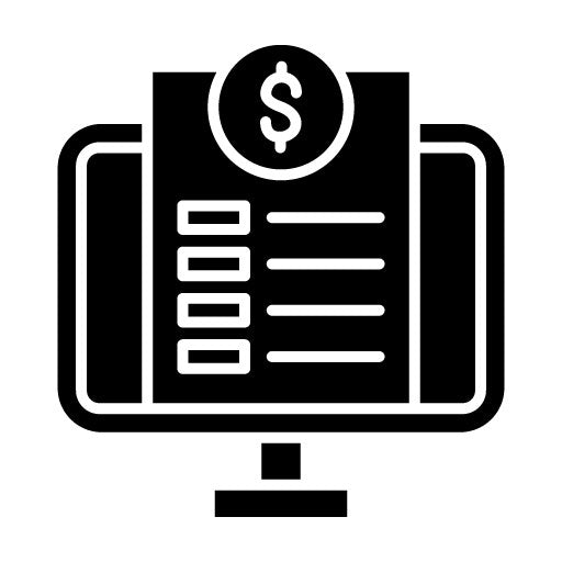 Online Invoice Glyph Icon