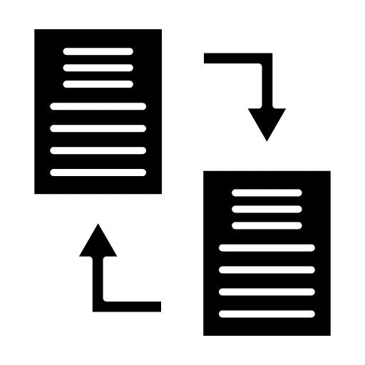 Documents Exchange Glyph Icon