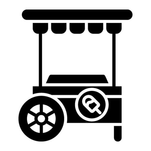 Ice Cream Stall Glyph Icon | Theme Park