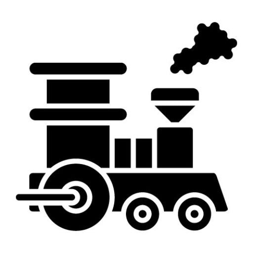 Steam Train Glyph Icon