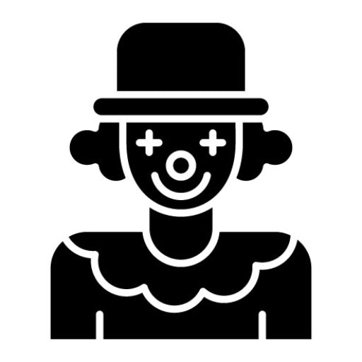 Clown Glyph Icon | Theme Park