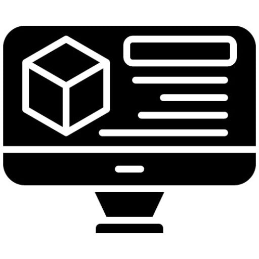 3D Modelling Glyph Icon