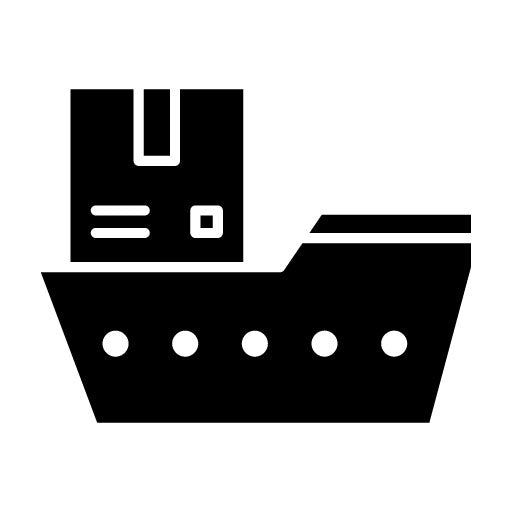 Worldwide Shipping Boat Glyph Icon