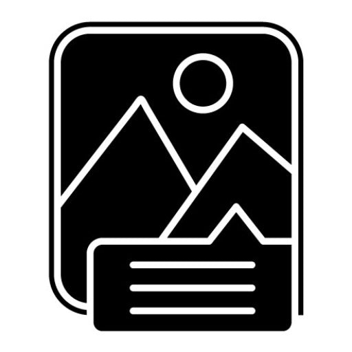 Bending Picture Caption List Glyph Icon