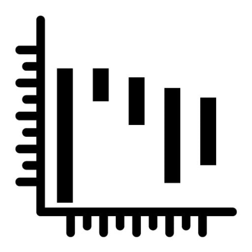 Waterfall Graph Glyph Icon