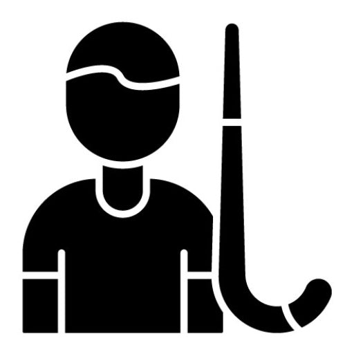 Field Hockey Player Male Glyph Icon