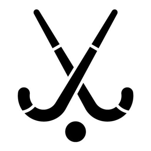 Field Hockey Stick and Ball Glyph Icon