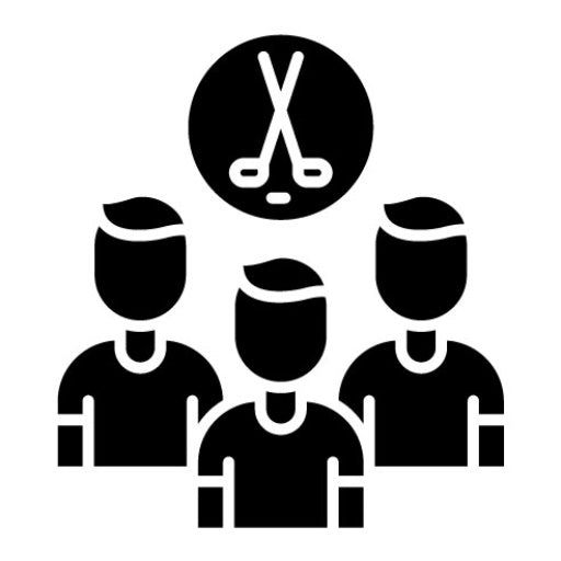 Group Hockey Lessons Glyph Icon
