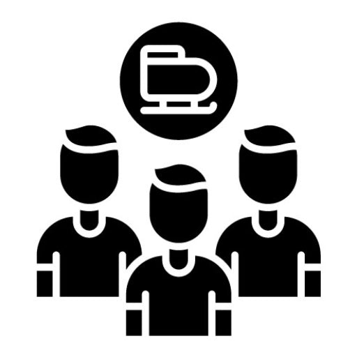 Group Skating Lessons Glyph Icon