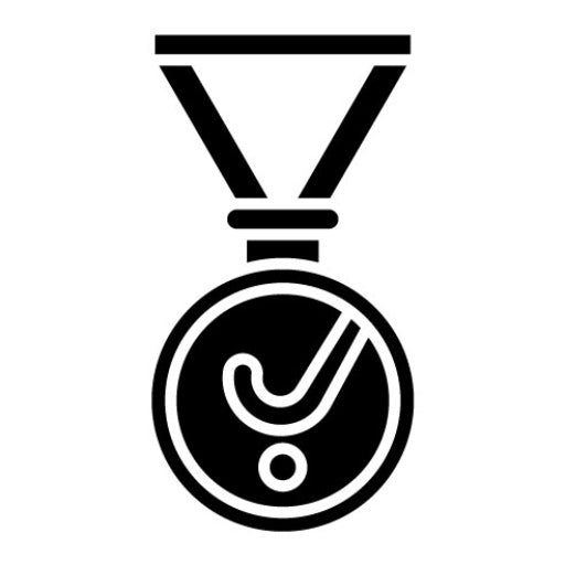 Street Hockey Medal Glyph Icon
