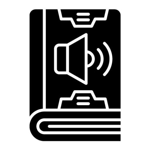 Audio Book Glyph Icon | Online Education