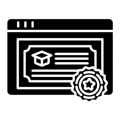 Certificate Glyph Icon | Online Education