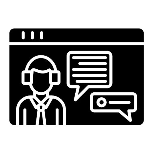 Online Counseling Glyph Icon | Online Education