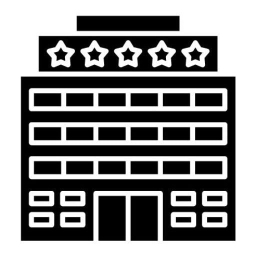 5 Stars Hotel Glyph Icon