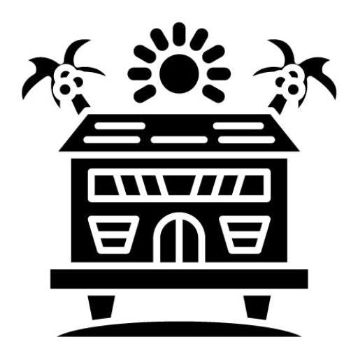 Beach Villa Glyph Icon