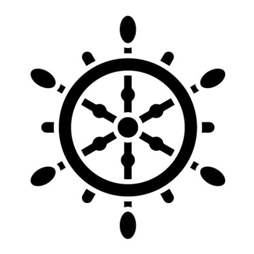 Boat Steering Glyph Icon