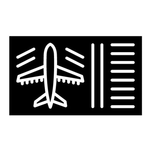 Flight Ticket Glyph Icon | Travel