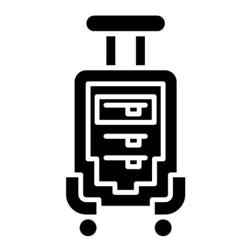 Wheeled Luggage Glyph Icon