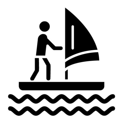 Wind Surfing Glyph Icon