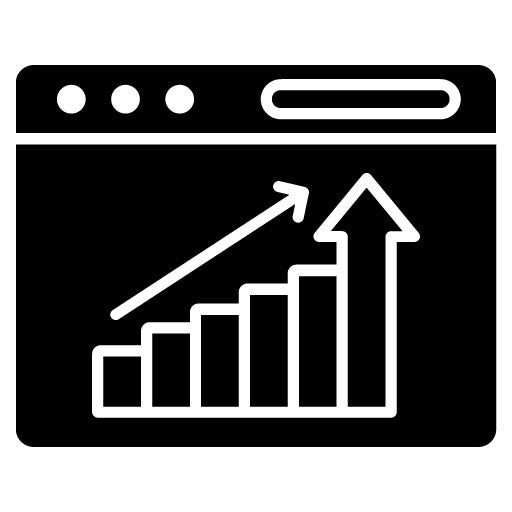 Business Growth Glyph Icon | Internet Marketing Service