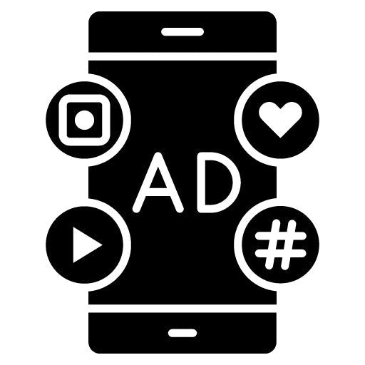 Social Media Advertising Glyph Icon