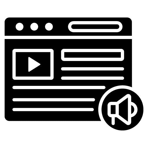 Video Marketing Glyph Icon | Internet Marketing Service
